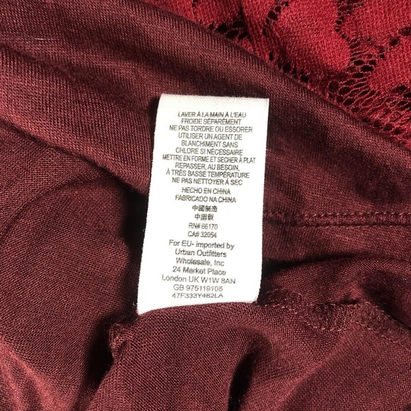 Free People Dress Womens 0 Red Lace Fit & Flare Bell Sleeve Boho Mini Dress - Picture 11 of 16